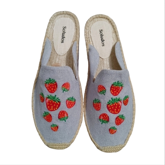 Soludos Strawberry Espadrille Mule Slip on Shoes - Picture 1 of 14